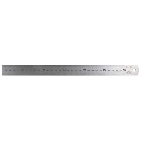 STERLING 300MM/12IN MATT STAINLESS STEEL RULE METRIC IMPERIAL